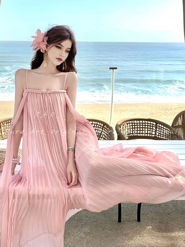 Elysia Pleated Maxi Dress