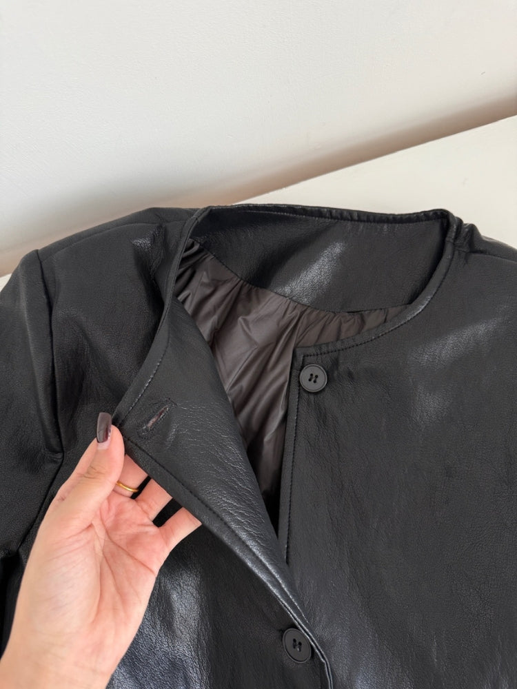 Leather-Style Outerwear Jacket