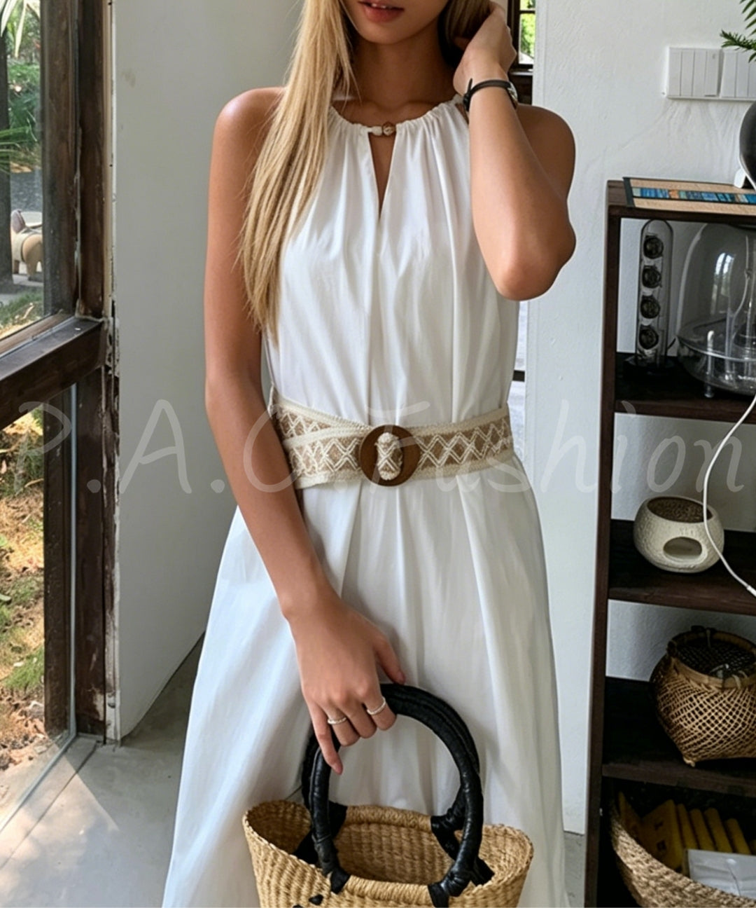 Bohemian Halter Hollow Cotton Maxi Dress[Available Now]