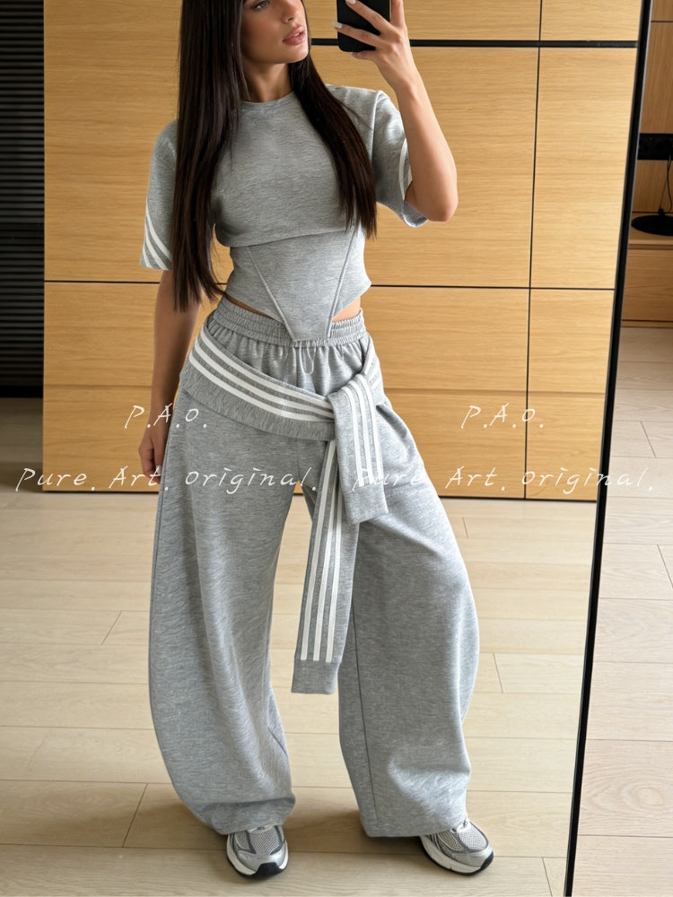 Striped Accent Casual Set