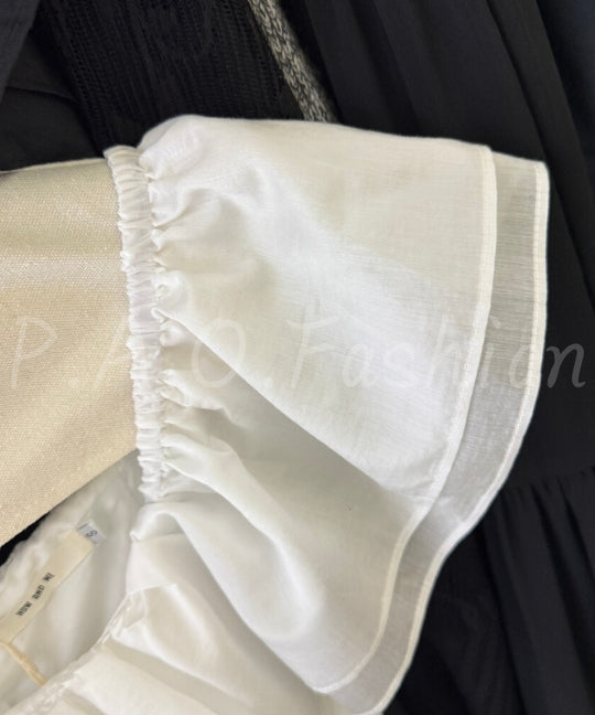 Off-Shoulder Ruffle Corset Maxi Dress