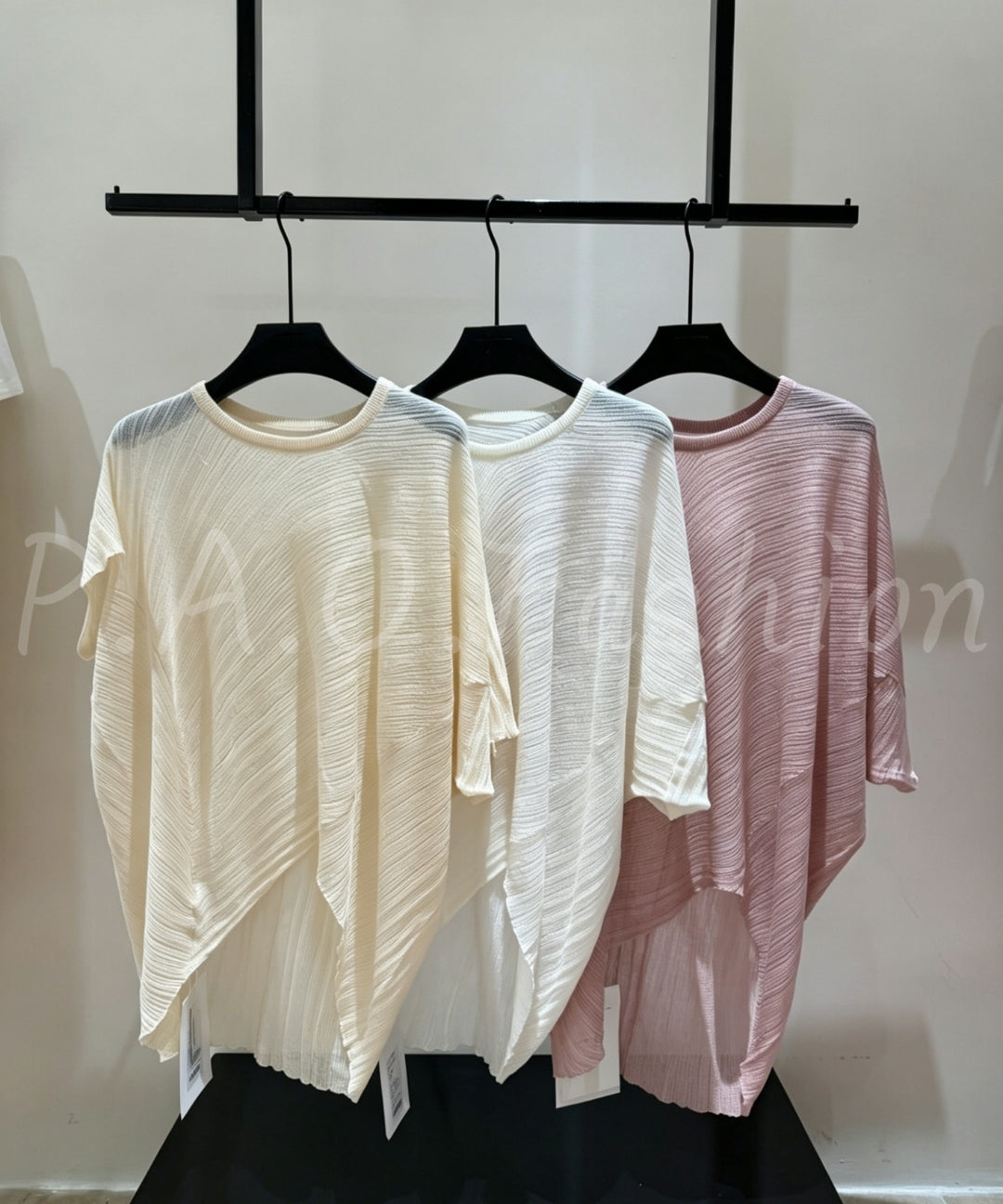 Sheer Tencel Off-Shoulder Knit Top