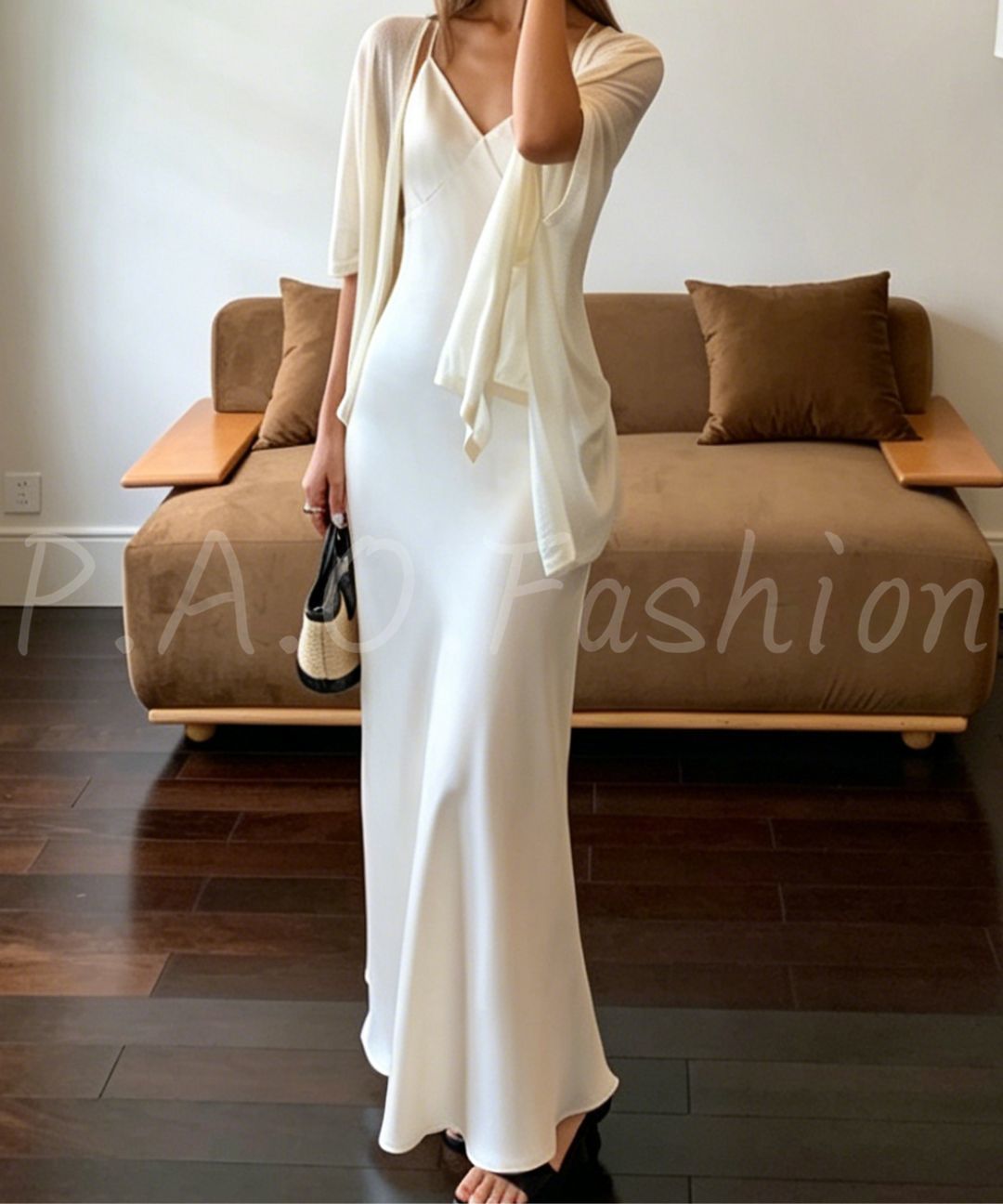 Beaded Halter Satin Mermaid Maxi Dress
