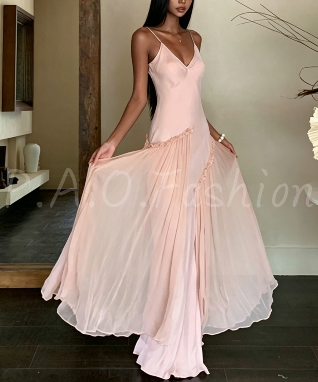 Ethereal Sheer Cardigan & Mermaid Maxi Dress Set