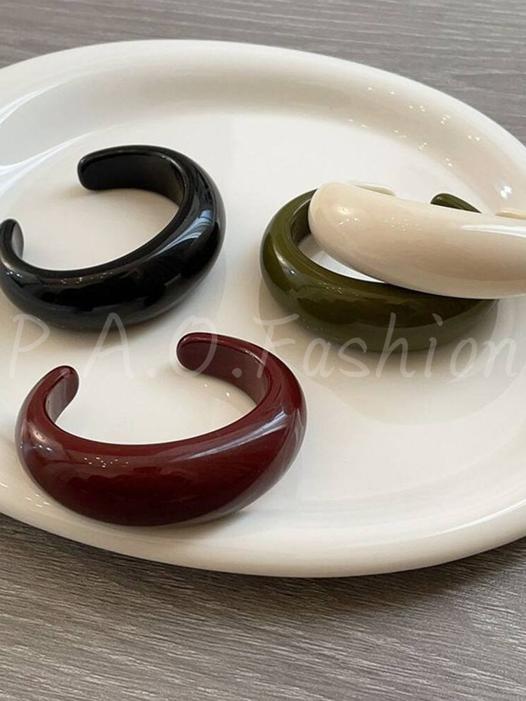 Matte Resin Open Cuff Bracelet