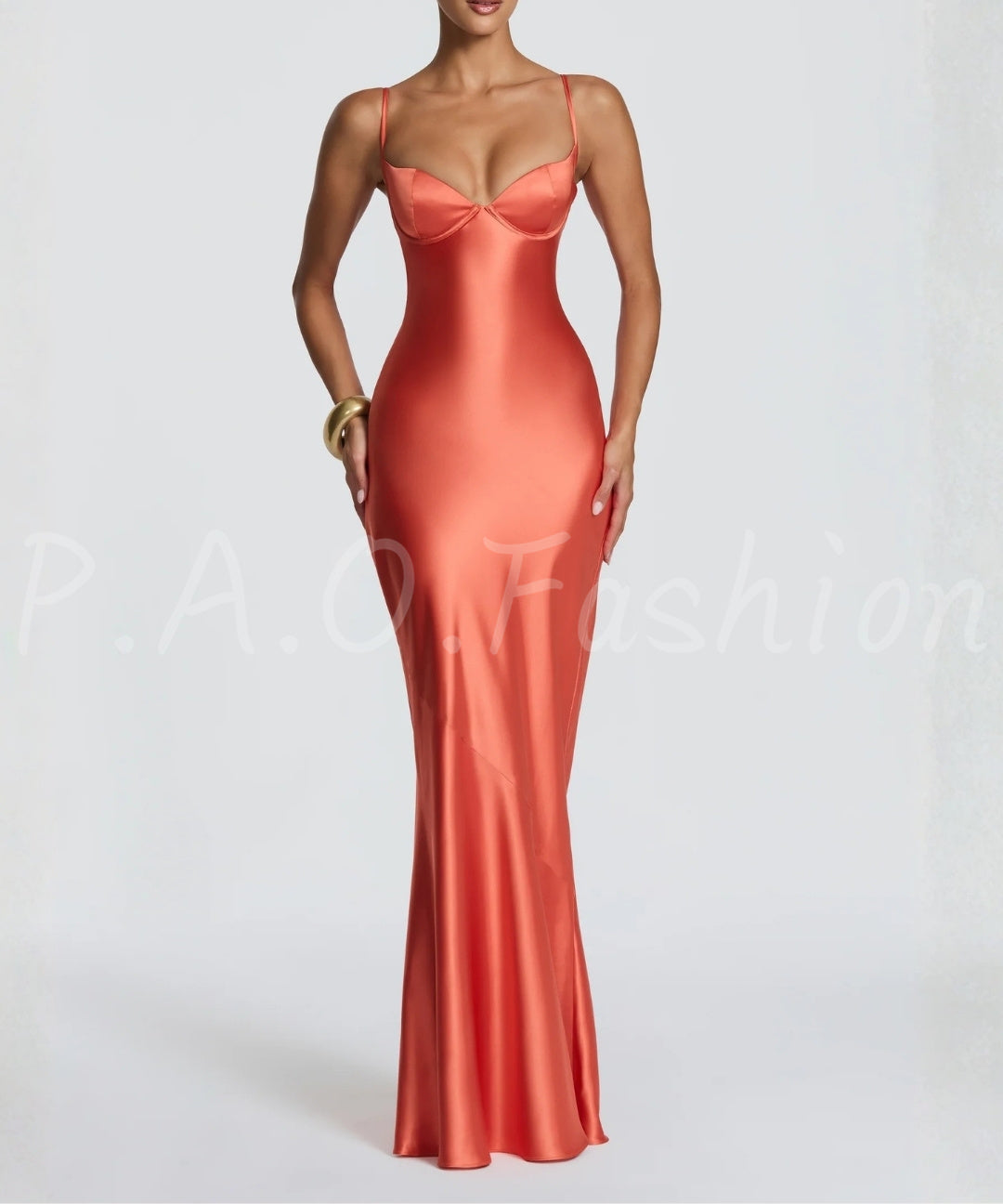 Satin Halter Mermaid Maxi Dress