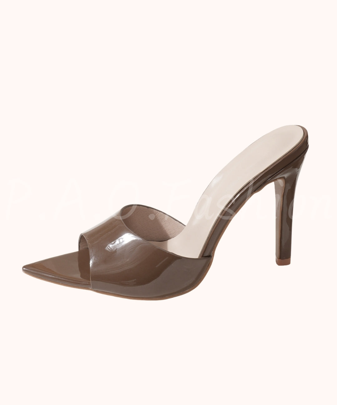 Patent Pointed Toe Stiletto Mule Heels