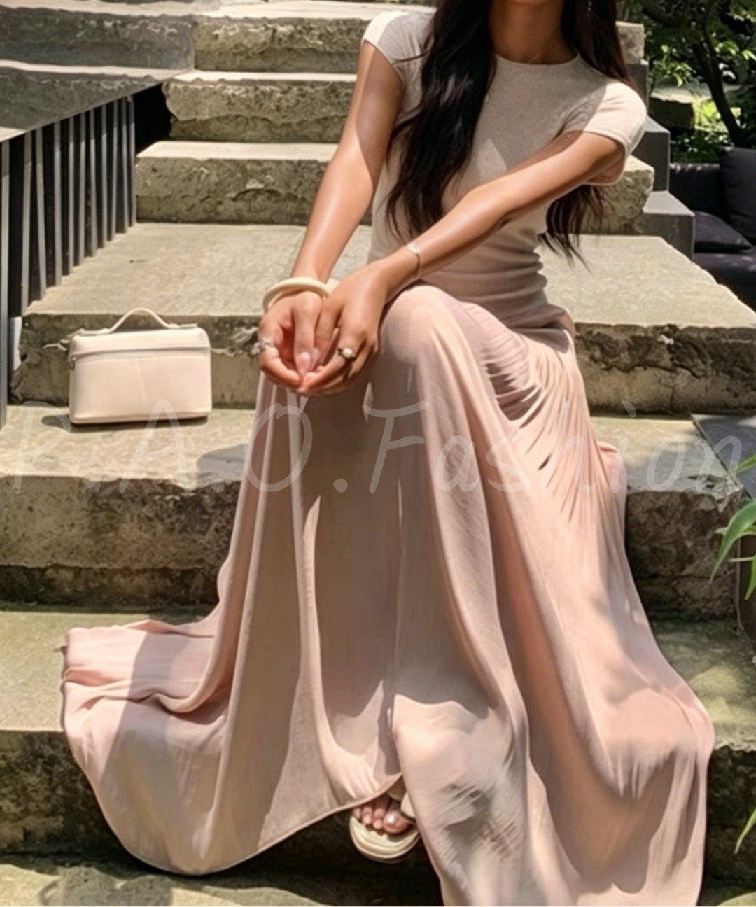 High-Waisted Pleated Maxi Skirt[Available Now]