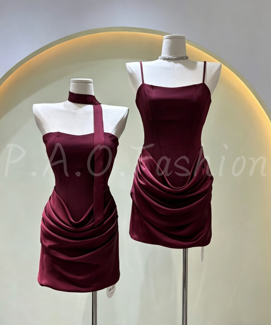 Satin Halter Bandeau Dress[Available Now]