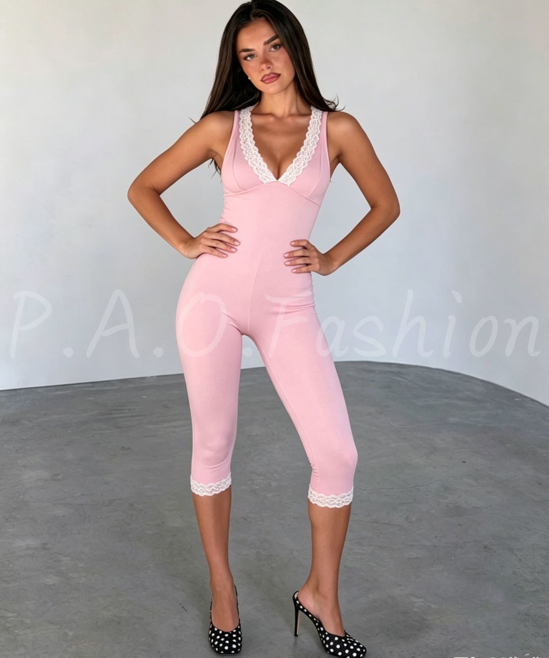 Lace Halter Capri Jumpsuit