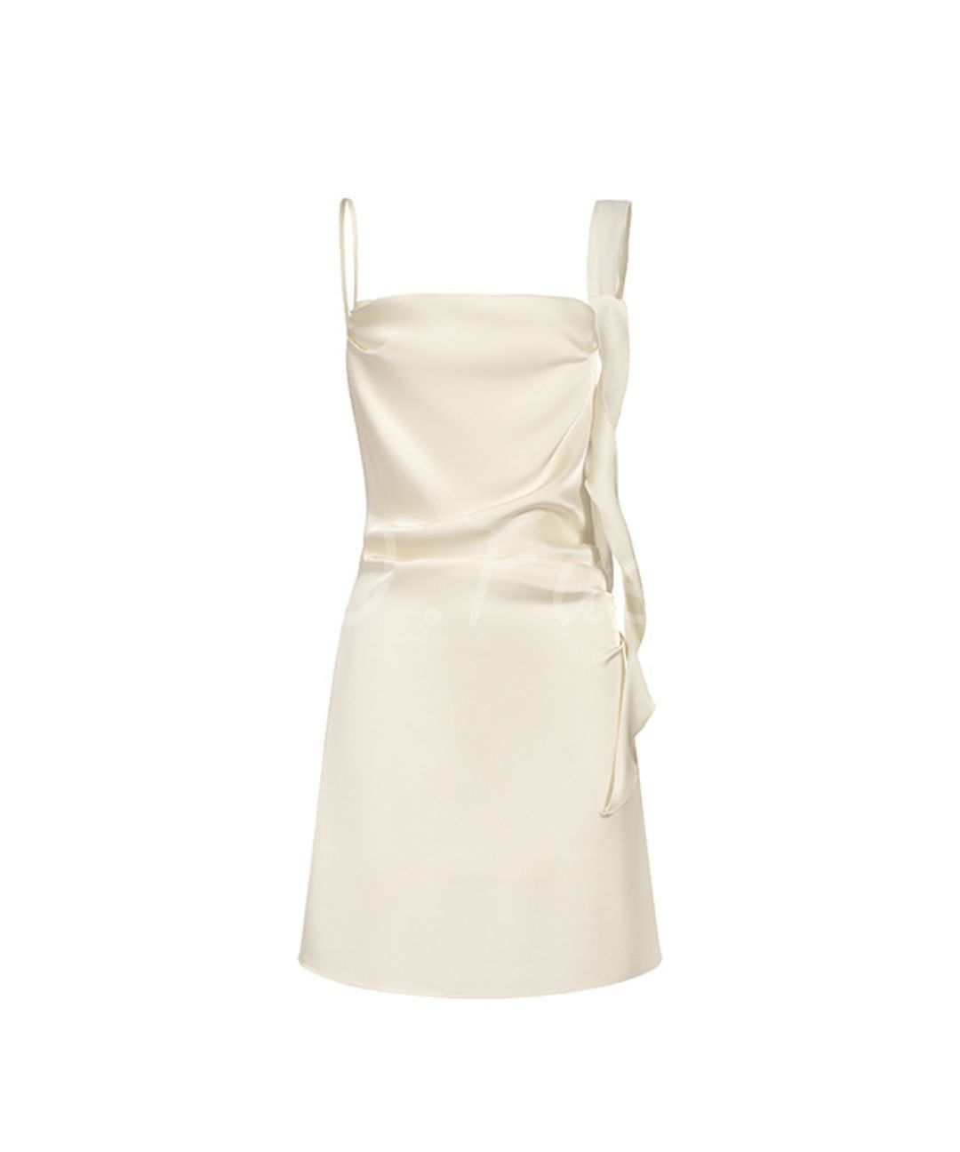 Asymmetric Satin Ribbon Mini Dress