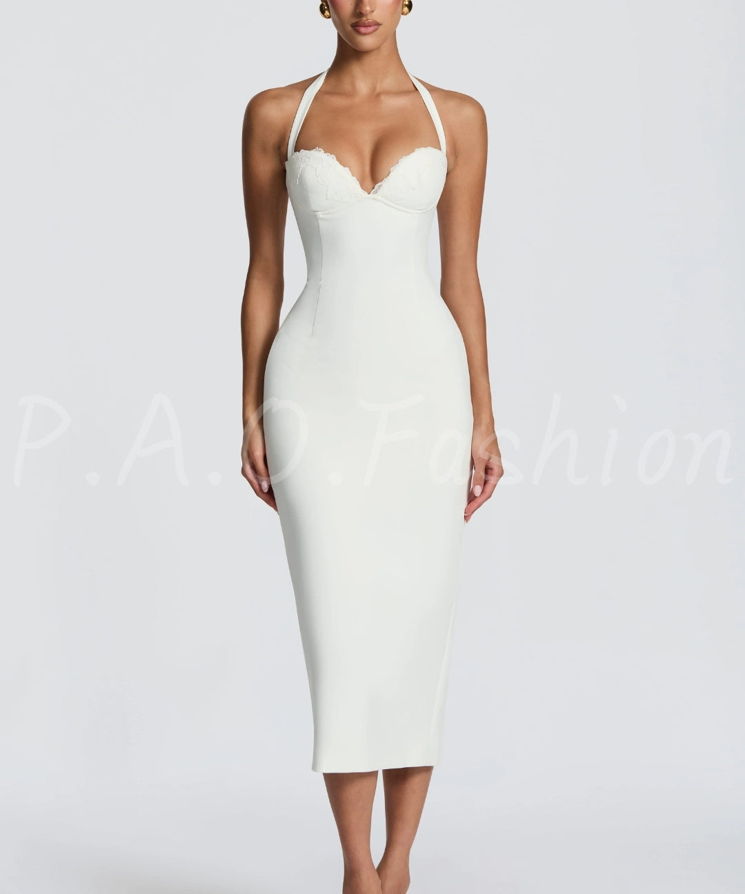 Elowen Lace Halter Midi Dress