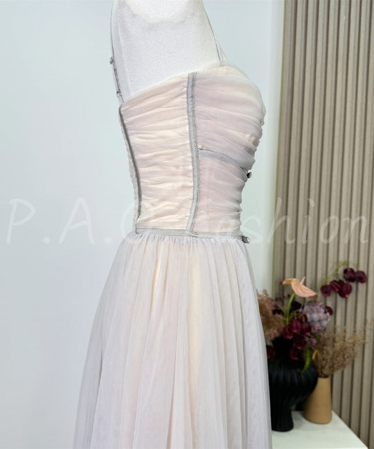 Tulle Midi Dress with Bow Detail