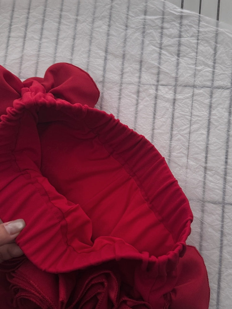 Off-Shoulder Corset Top & 3D Floral Skort Set