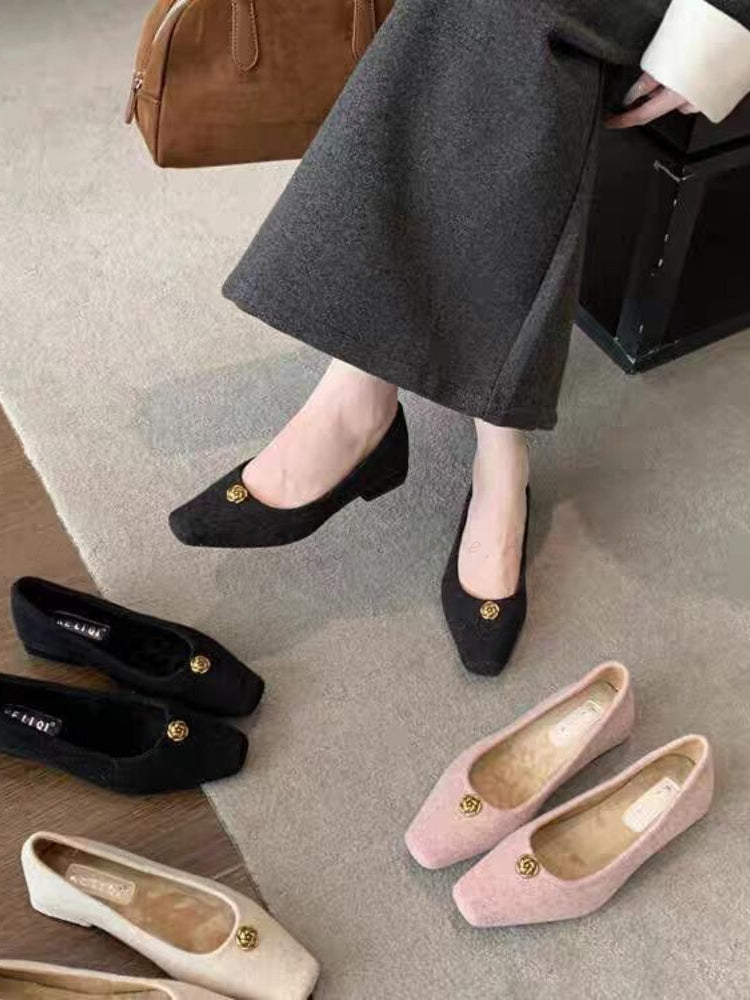 French-Style Mid-Heel Mary Jane Shoes