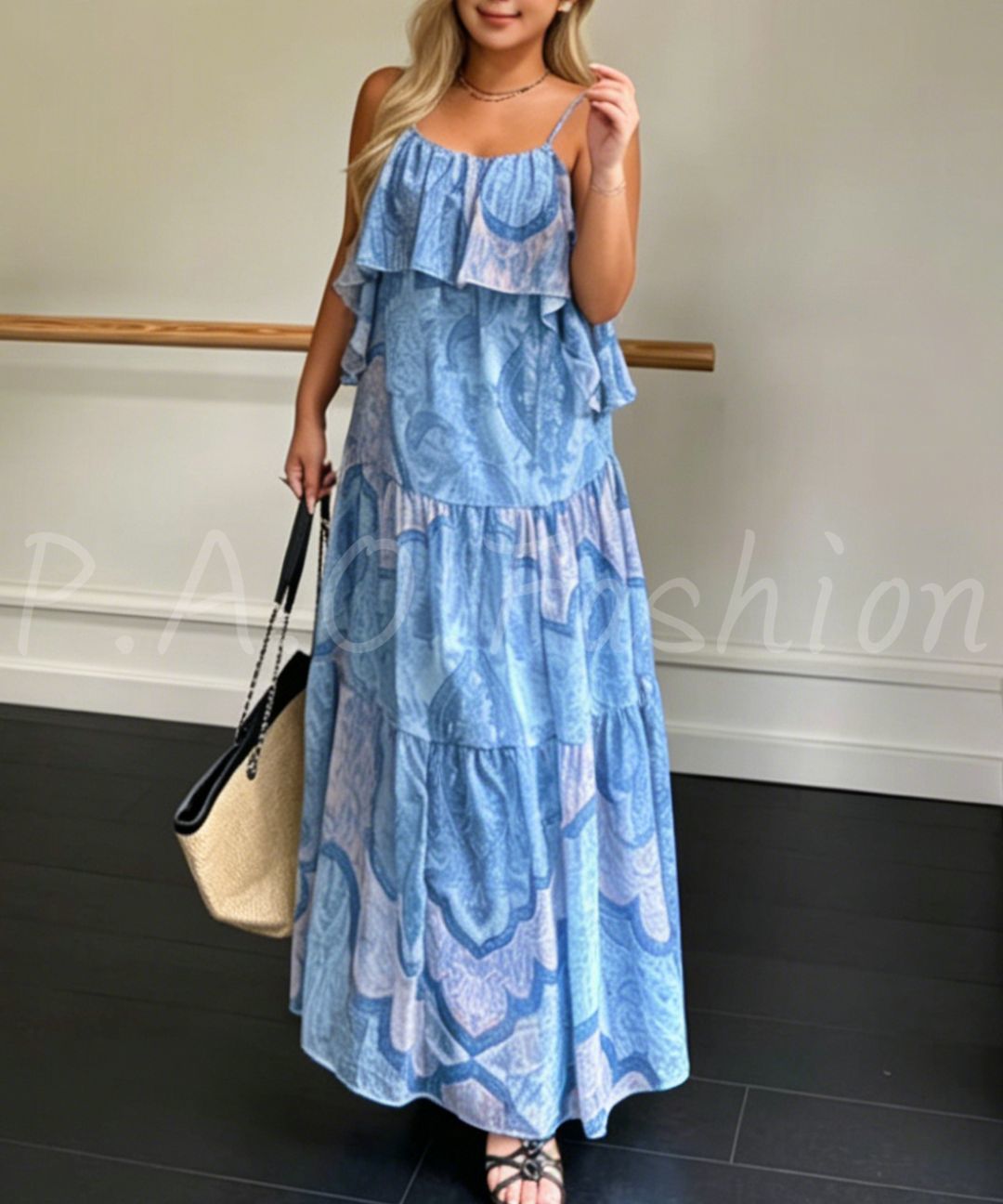 Paisley Chiffon Maxi Dress
