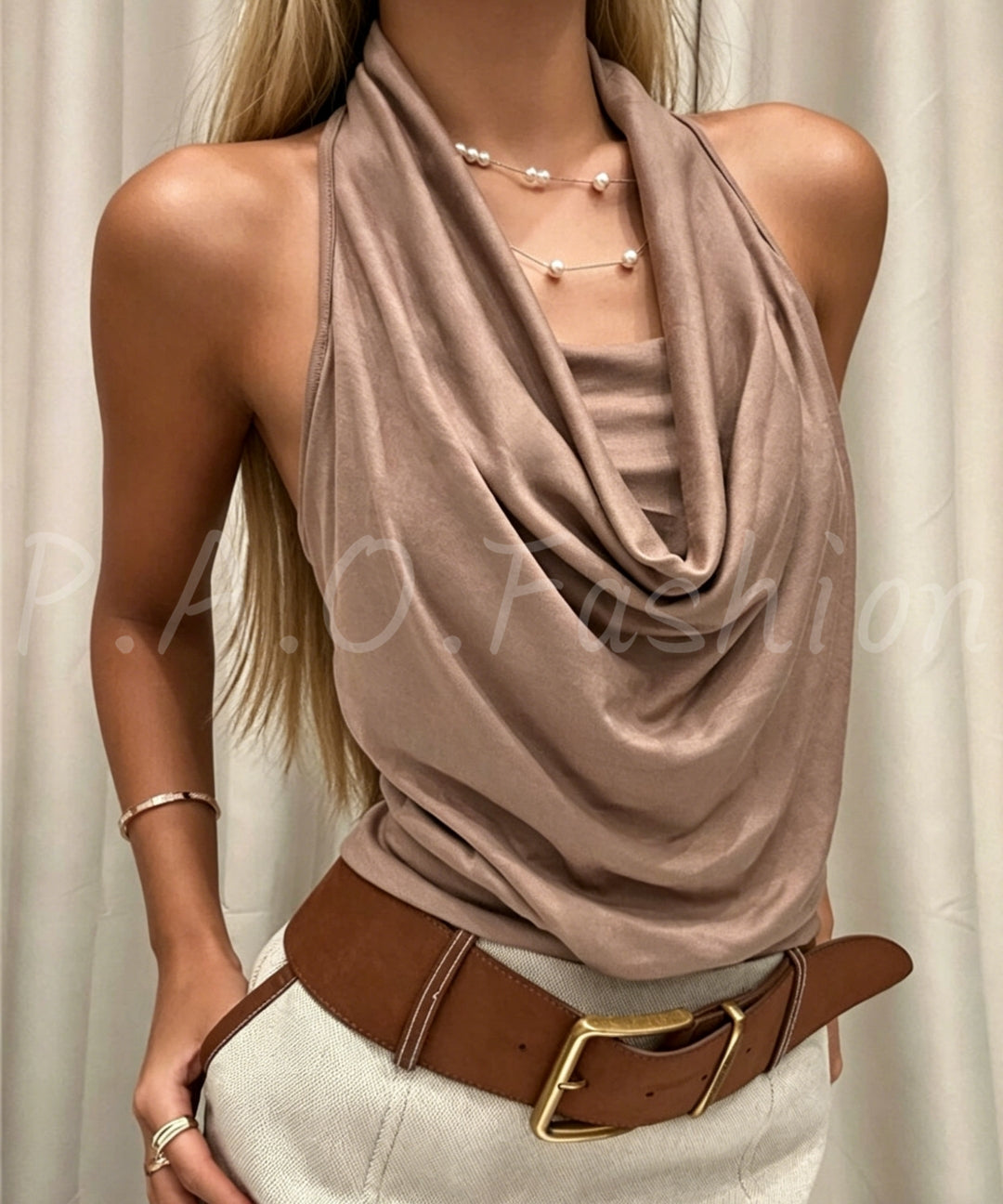 Draped Halter Knit Tank Top[Available Now]