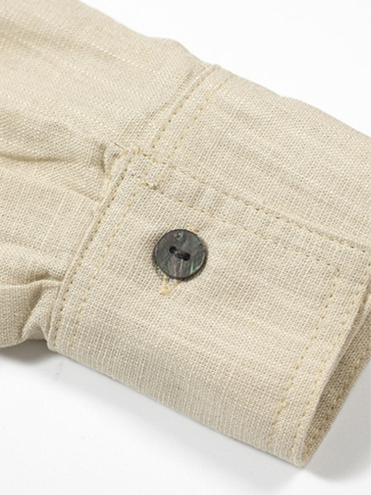 Linen Shirt & Wide-Leg Trousers Two-Piece Set