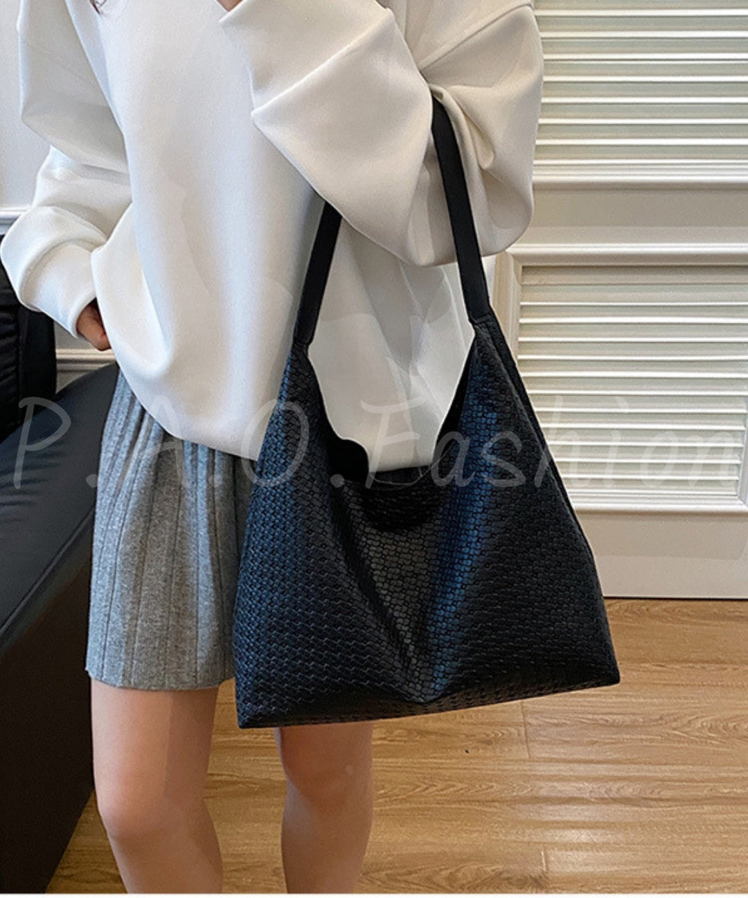Woven Texture Large Capacity Tote Bag