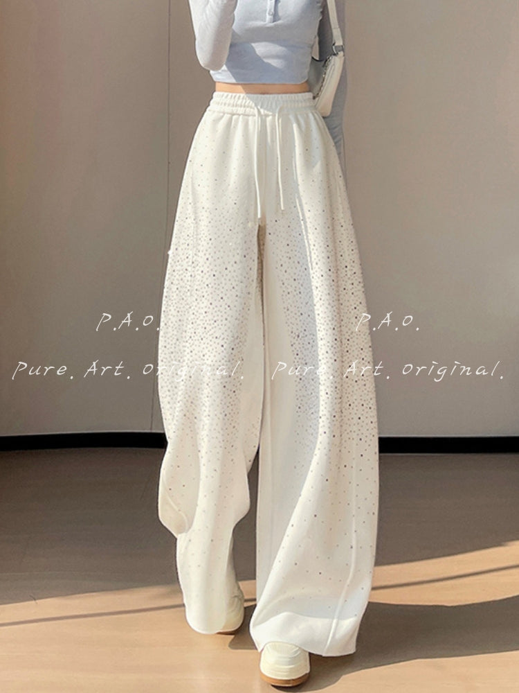 Rhinestone Wide Leg Pants