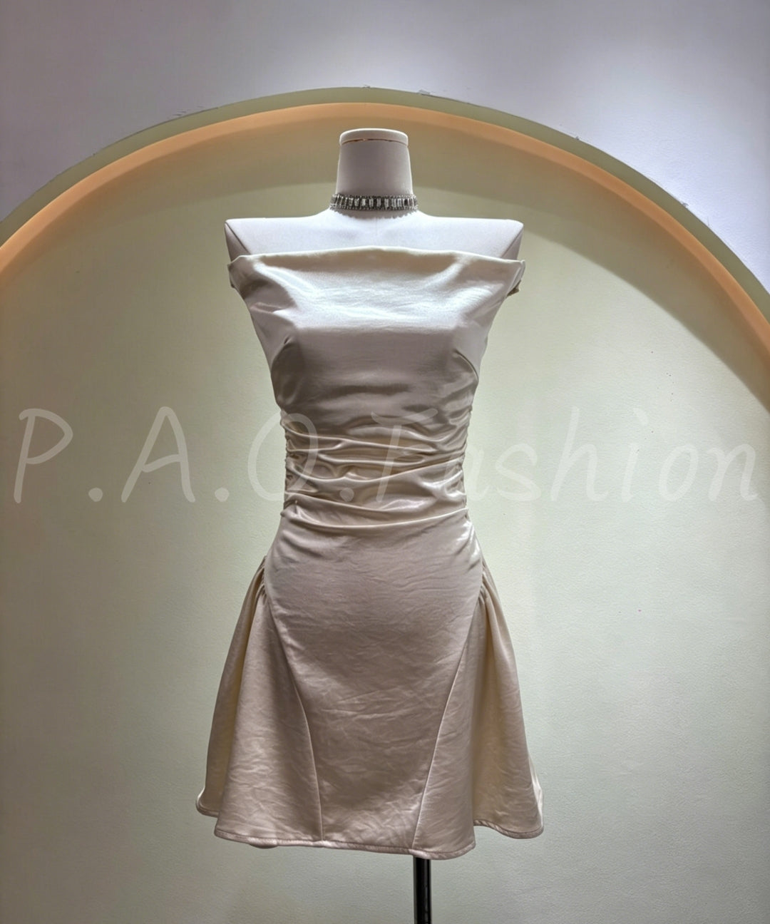 Satin One-Shoulder A-Line Dress[Available Now]