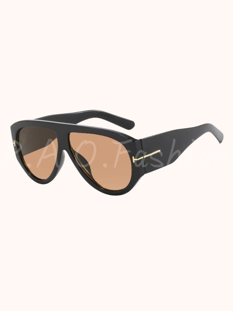 Oversized Aviator T-Bar Sunglasses