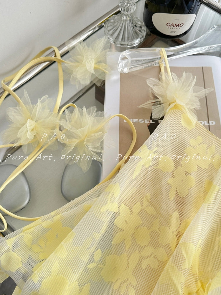 RUFFLED HALTER MAXI DRESS