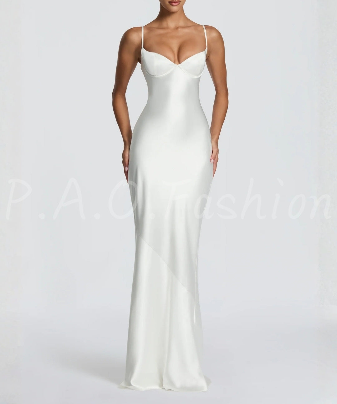 Satin Halter Mermaid Maxi Dress