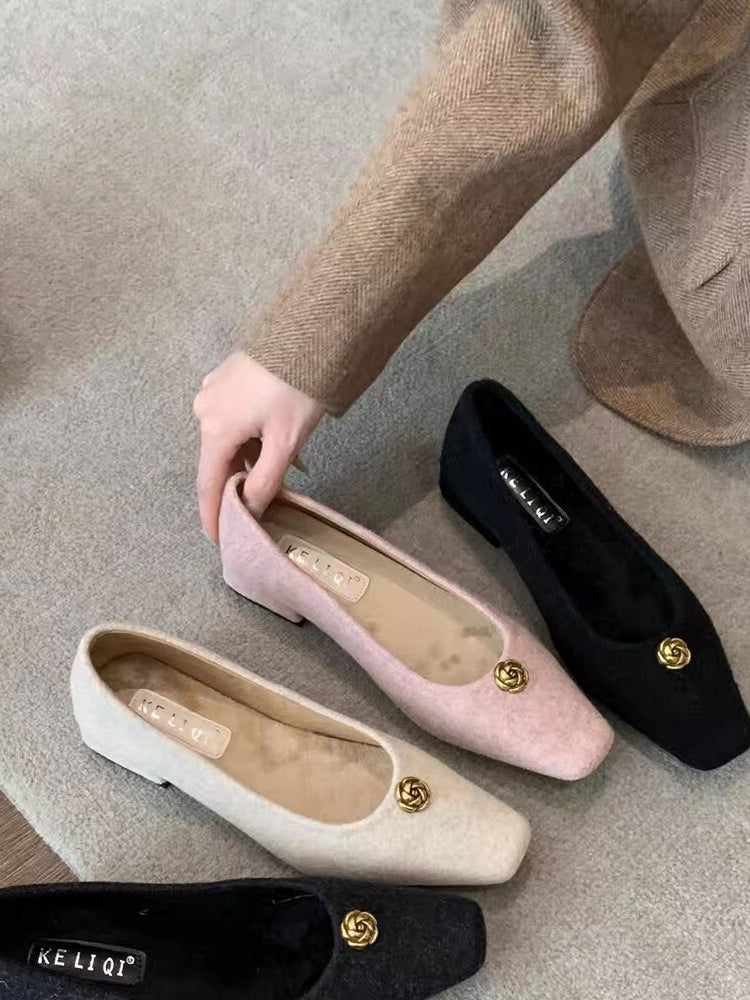 French-Style Mid-Heel Mary Jane Shoes