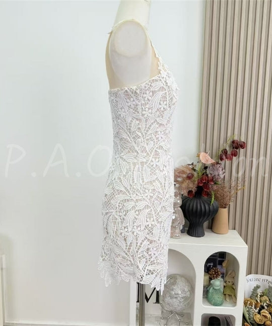 Sleeveless Lace Bodycon Mini Dress