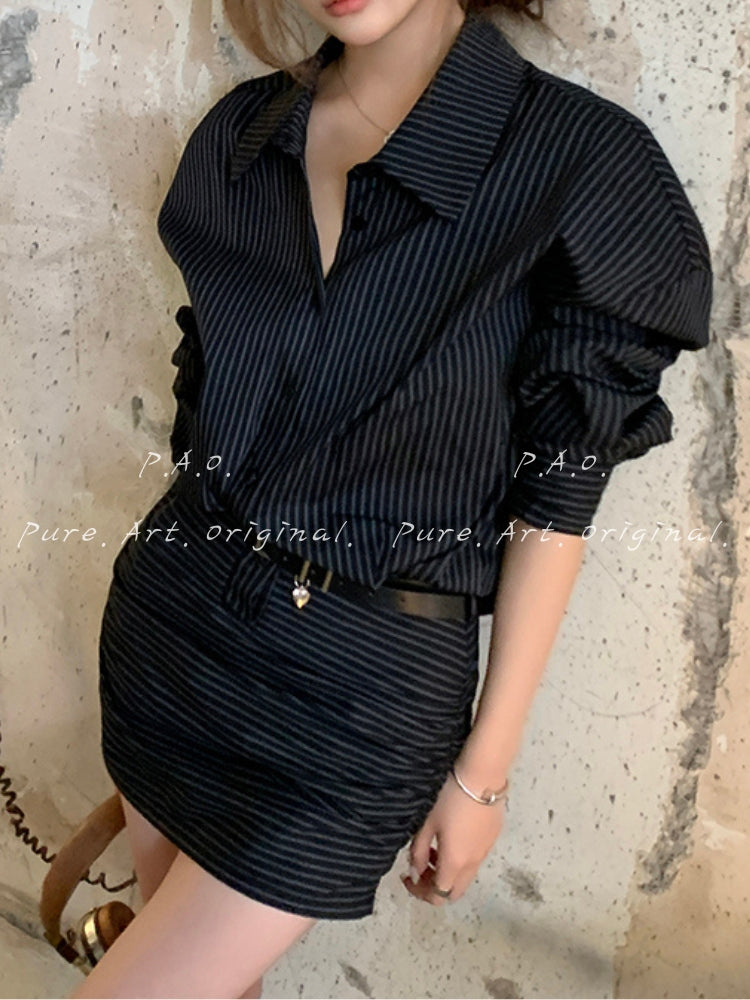 OBSIDIAN STRIPE DRESS