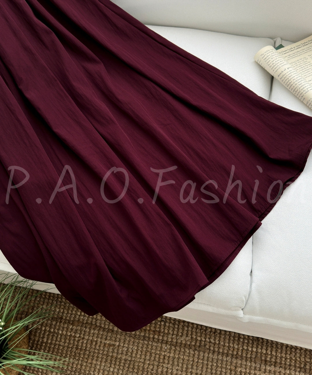 Ancona Red Knit & Woven Panel Camisole Maxi Dress[Available Now]