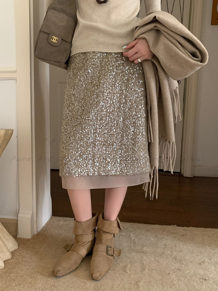 Luxe Aura Midi Skirt