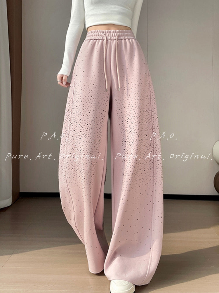 Rhinestone Wide Leg Pants