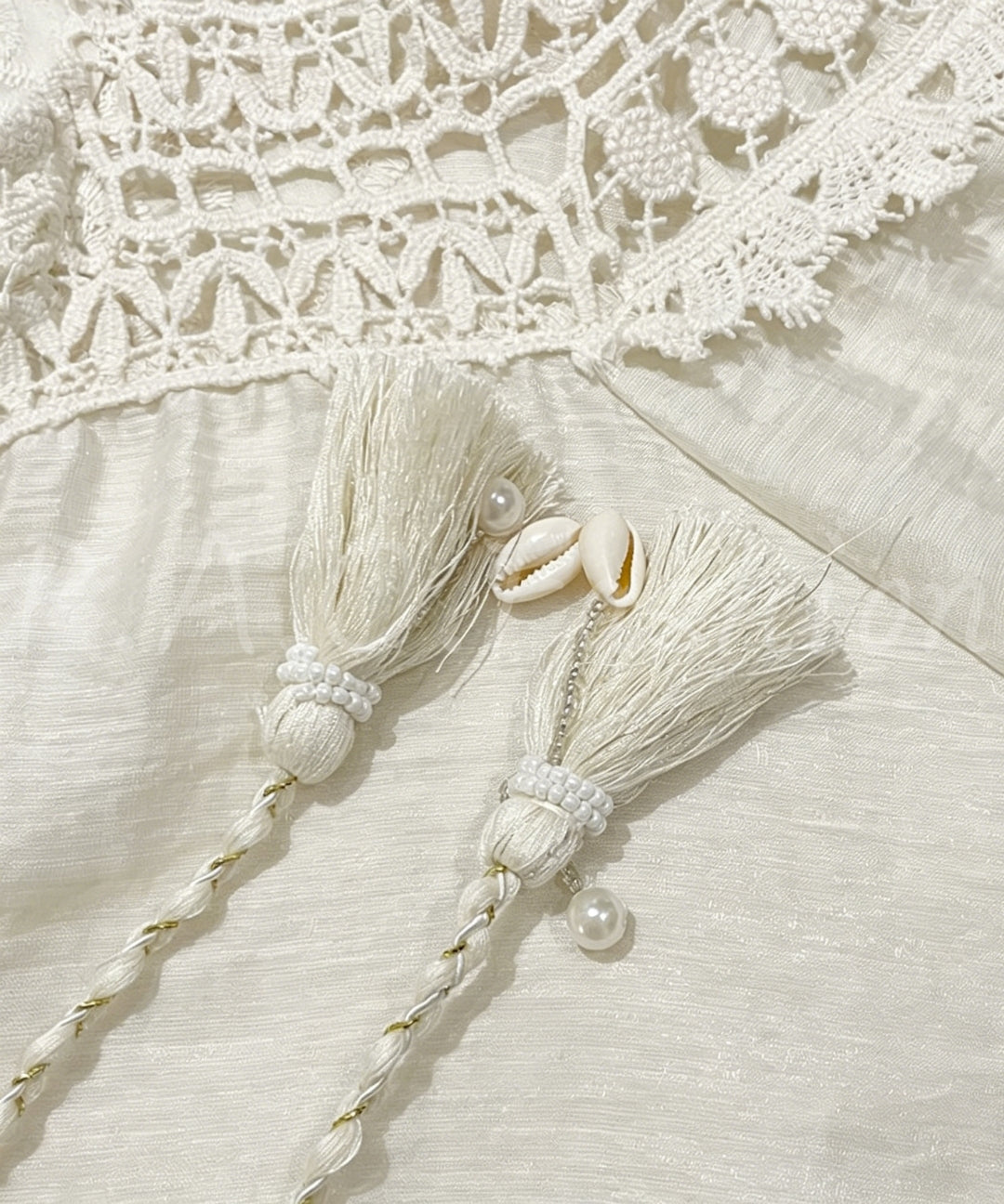 Tencel-Acetate Blend Lace Panel Shirt & Shorts Set[Available Now]
