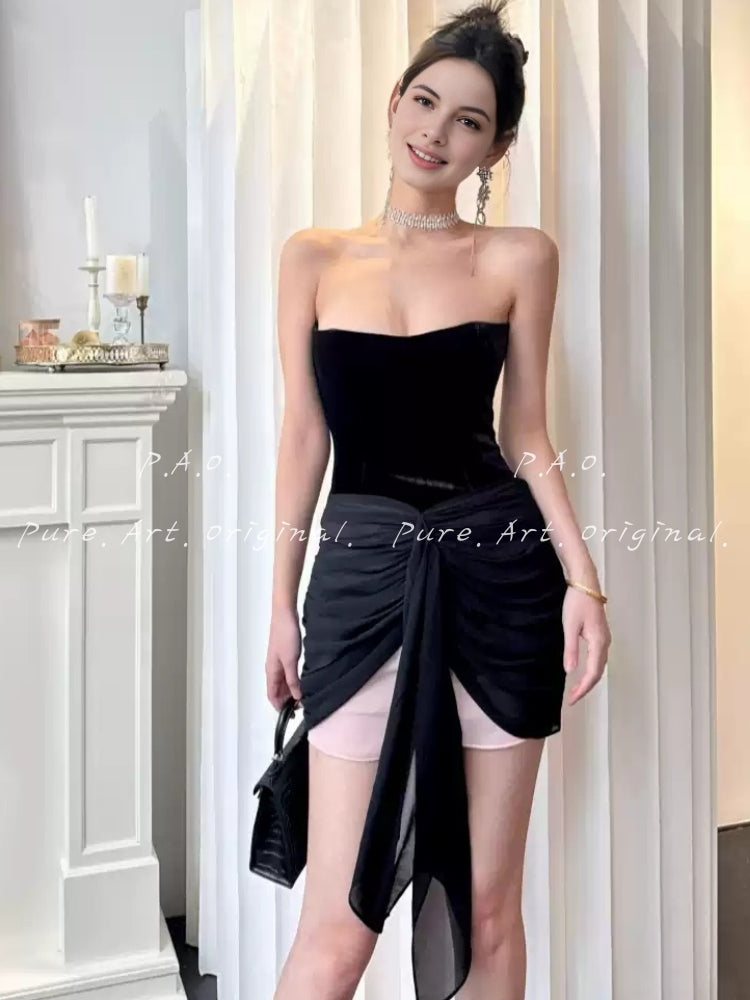 Noir Blush Mini Dress