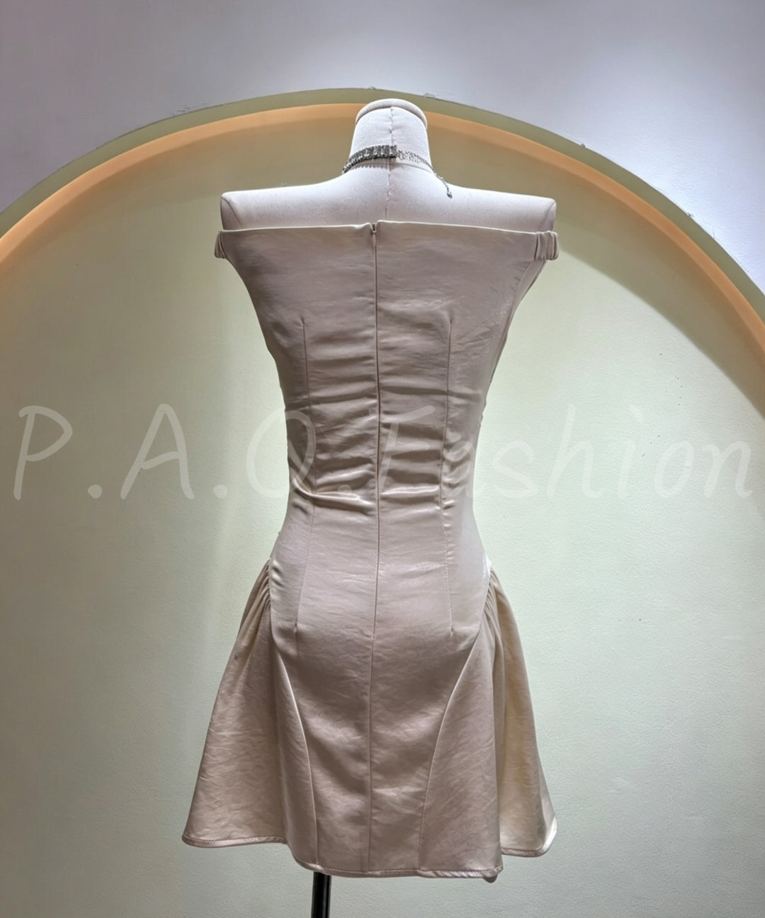 Satin One-Shoulder A-Line Dress[Available Now]