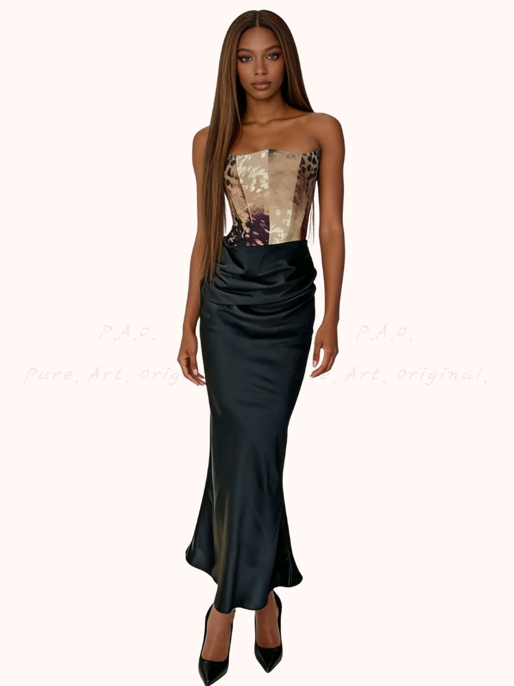 Strapless High-Waist Bodycon Maxi Dress