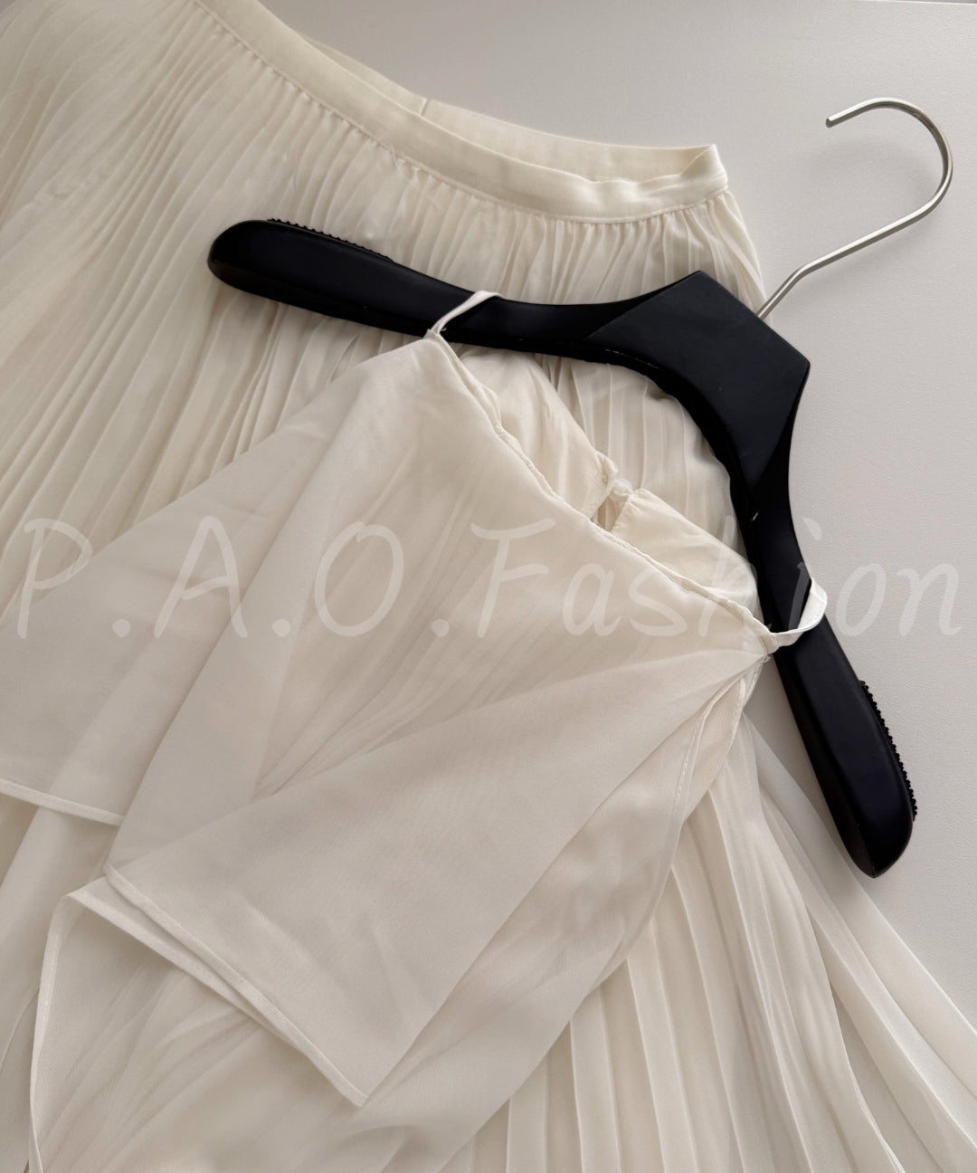 Halter Pleated Chiffon Top & Maxi Skirt Set[Available Now]