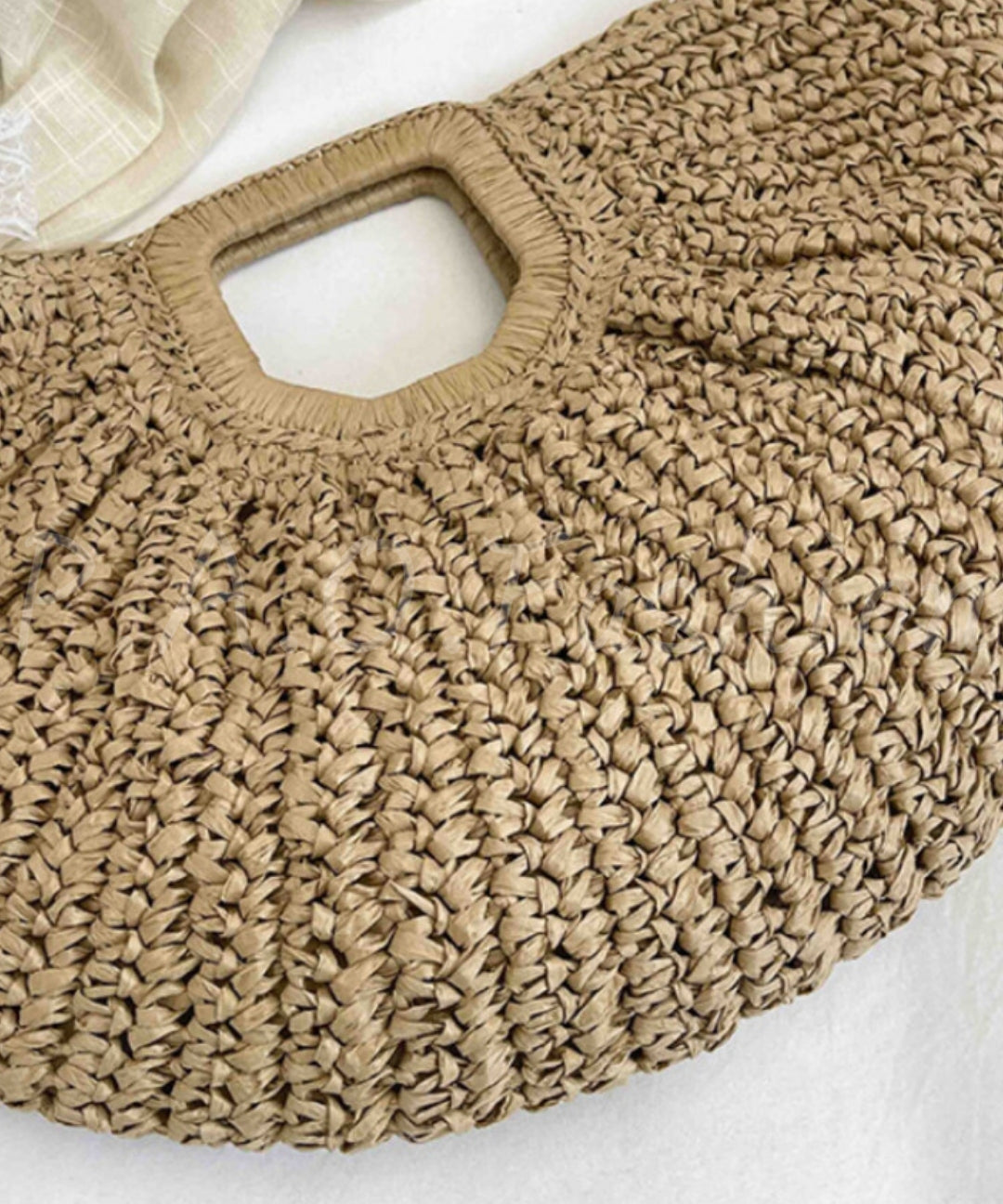 Resort Fan-Shaped Straw Tote Bag