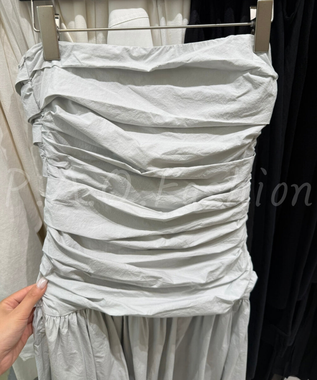 Strapless Pleated Maxi Dress[Available Now]