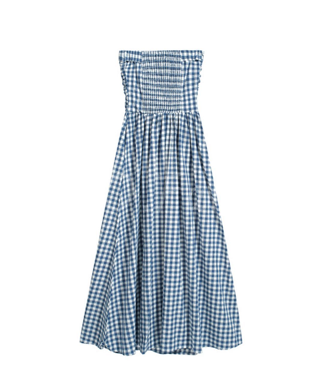 Gingham Strapless Maxi Dress