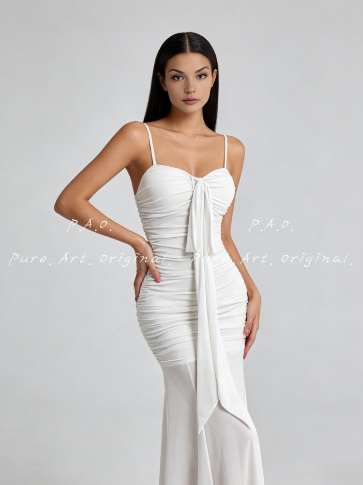 MESH DRAPED CAMI MERMAID DRESS