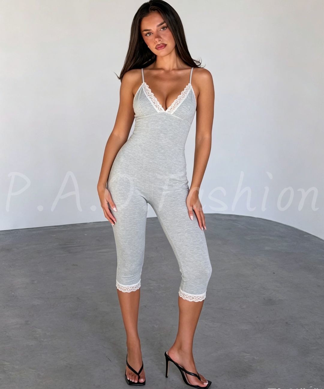Lace Halter Capri Jumpsuit