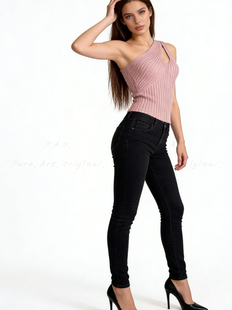 Off-Shoulder Knit Vest