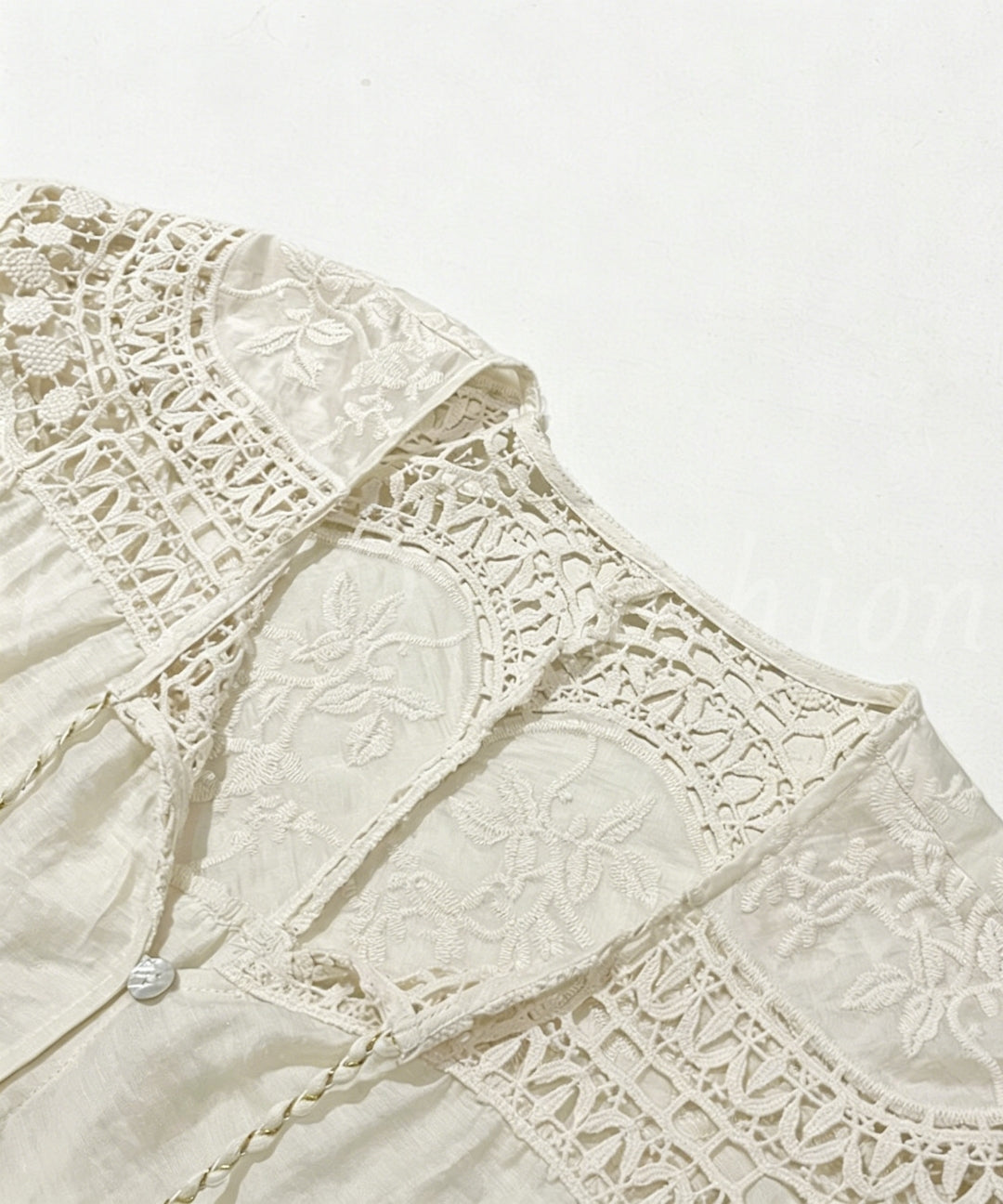 Tencel-Acetate Blend Lace Panel Shirt & Shorts Set[Available Now]