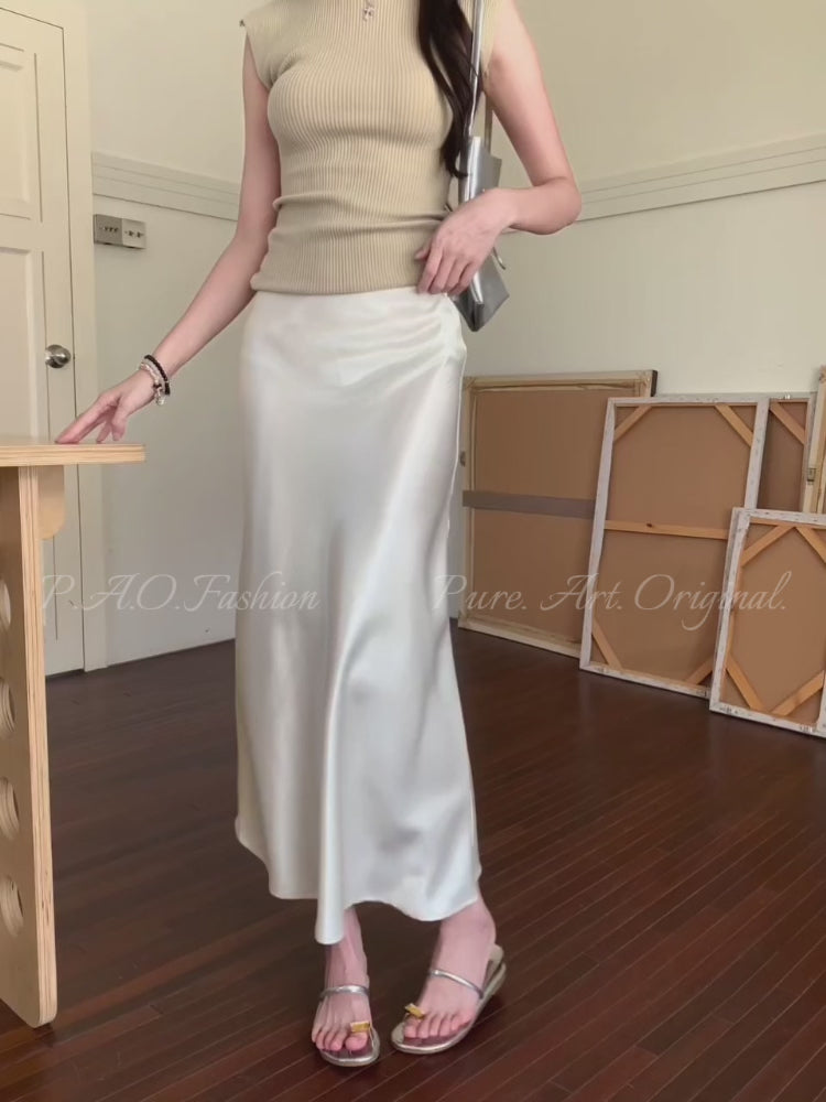 Satin Mermaid Maxi Skirt